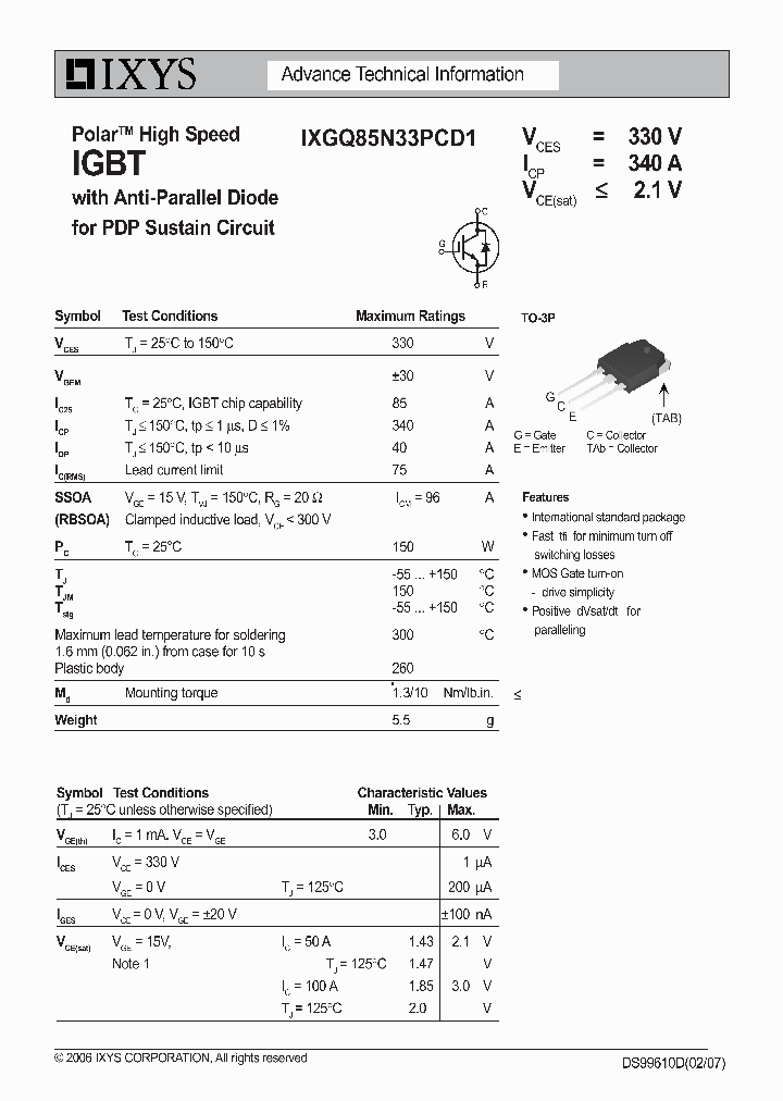 IXGQ85N33PCD1_6570452.PDF Datasheet