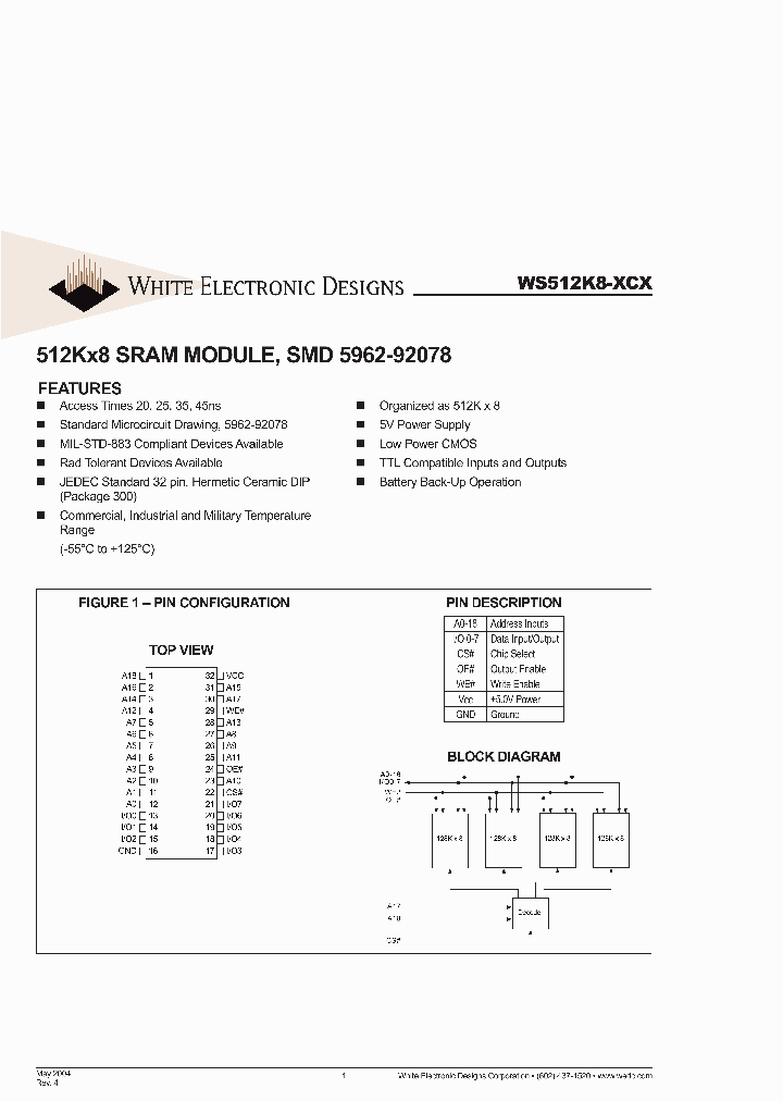 WS512K8L-25CMA_6572878.PDF Datasheet