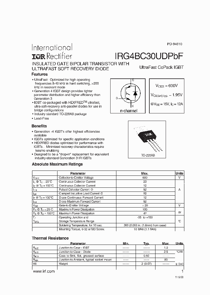 IRG4BC30UDPBF_6576166.PDF Datasheet