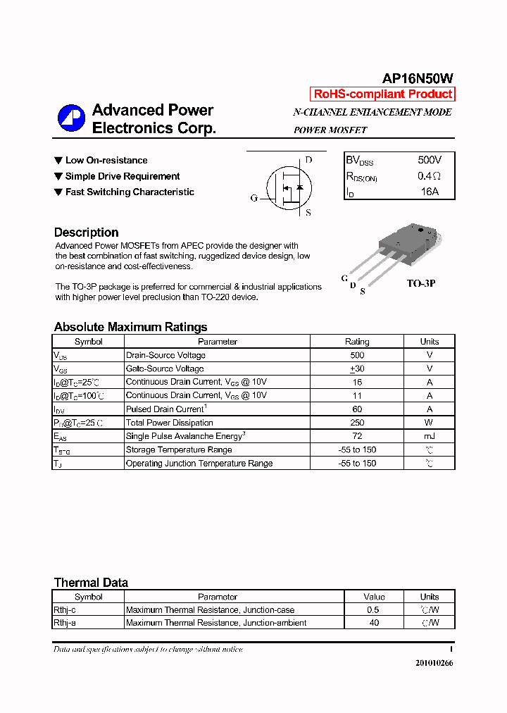 AP16N50W_6577993.PDF Datasheet