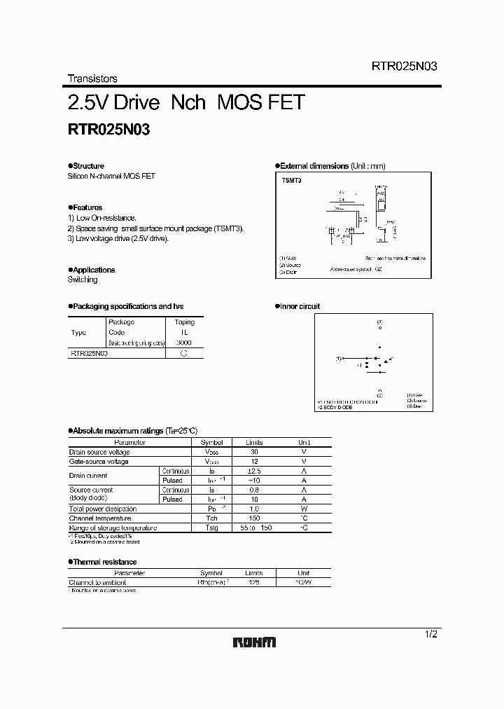 RTR025N03TL_6578685.PDF Datasheet