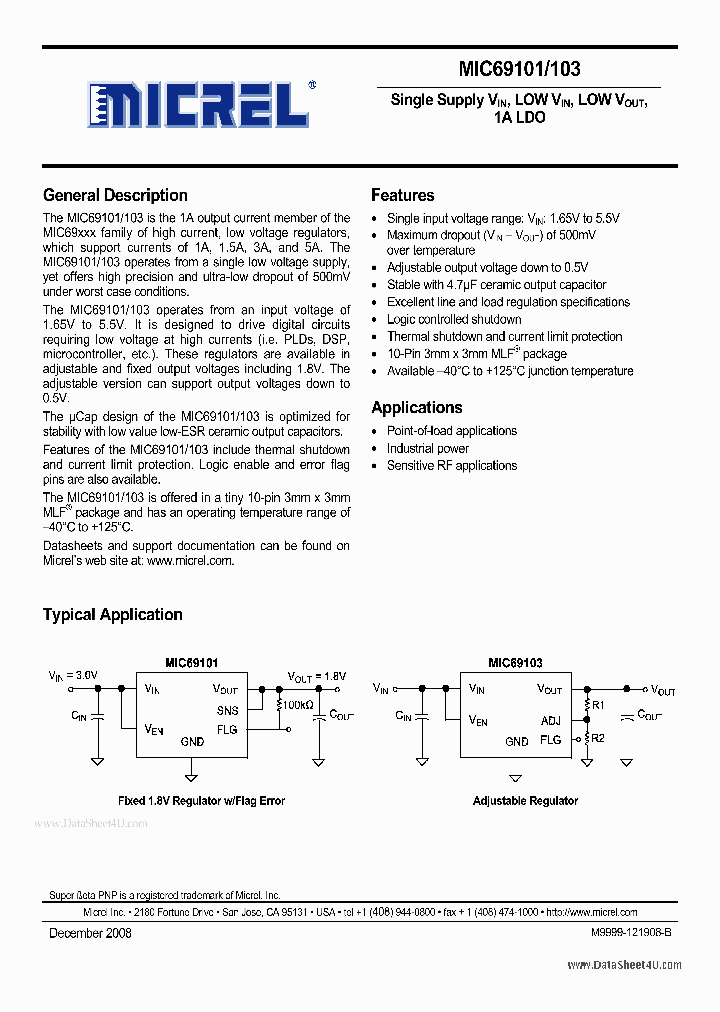 MIC69101_6580799.PDF Datasheet
