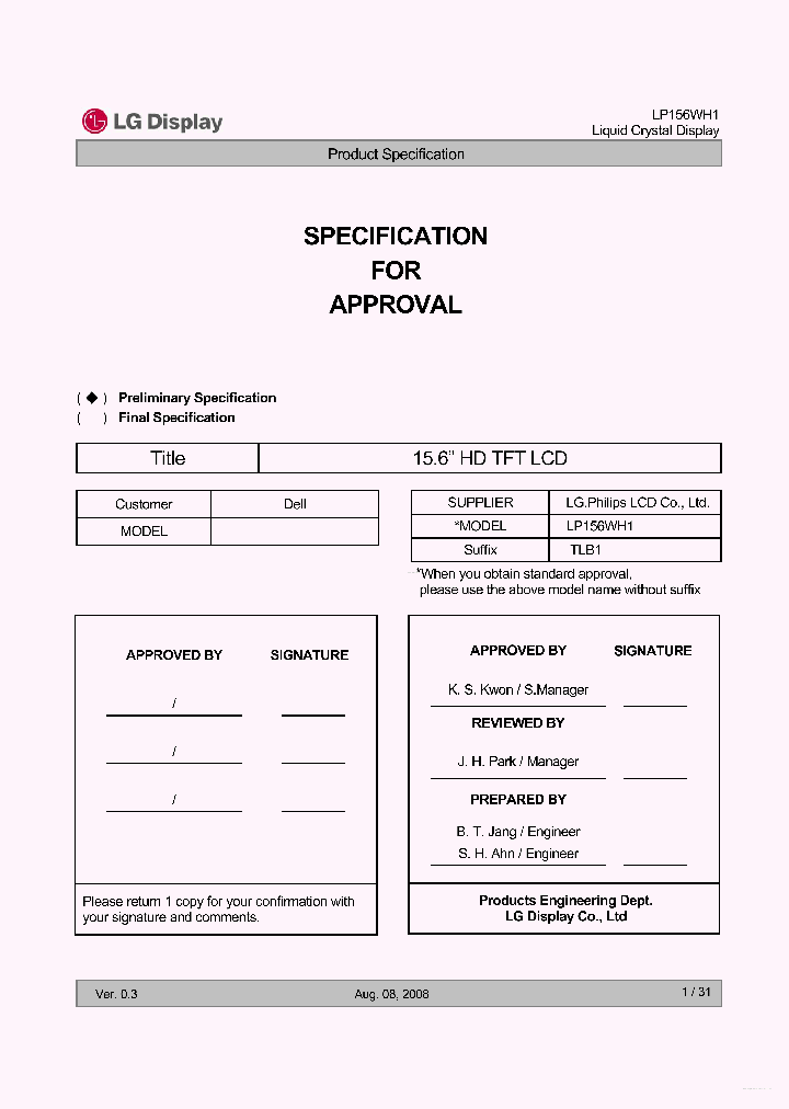 LP156WH1-TLB1_6581602.PDF Datasheet