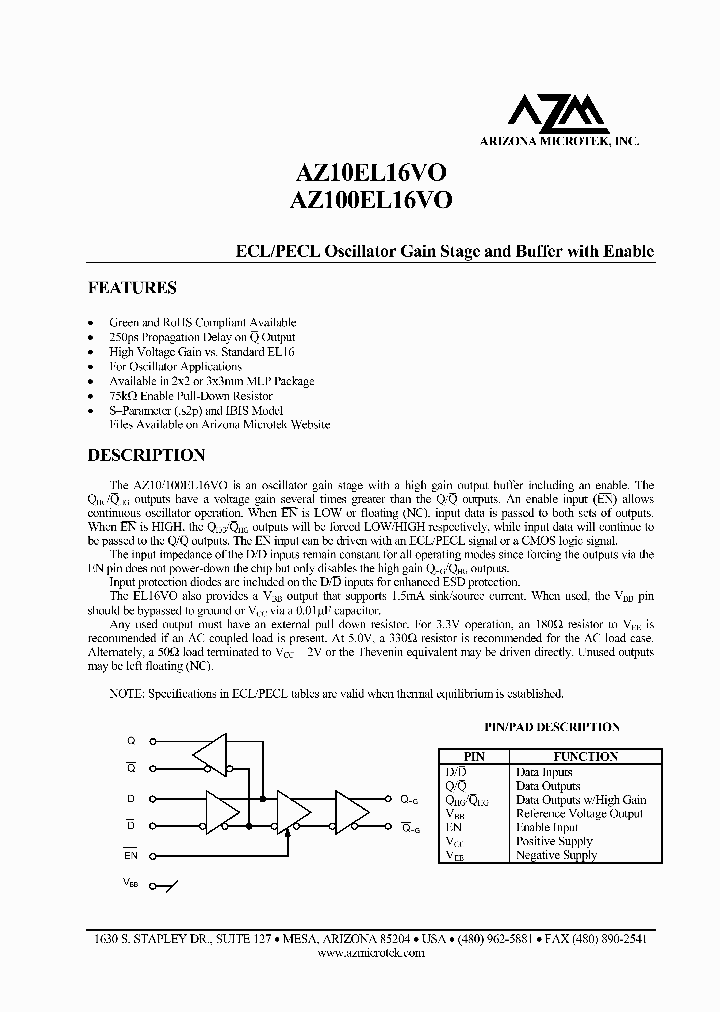 AZ100EL16VO_6585803.PDF Datasheet