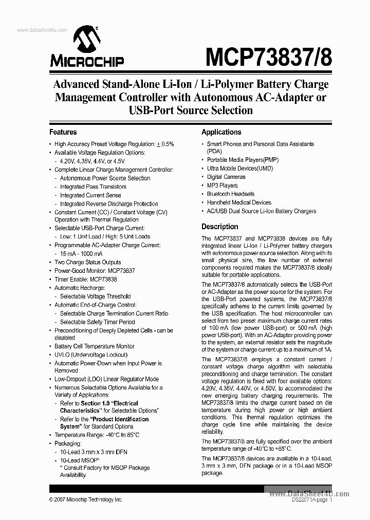 MCP73837_6583609.PDF Datasheet