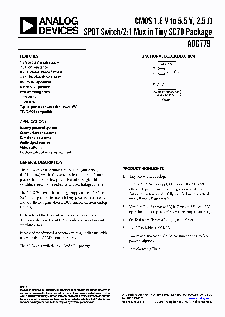 ADG779BKSZ-REEL72_6591520.PDF Datasheet