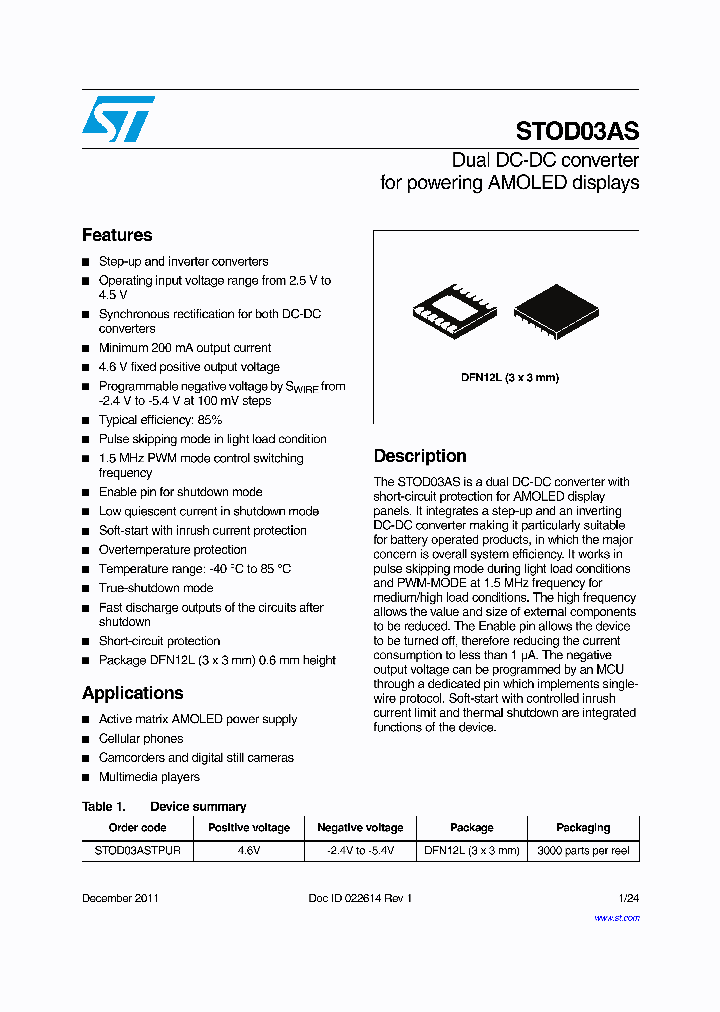 STOD03ASTPUR_6596710.PDF Datasheet