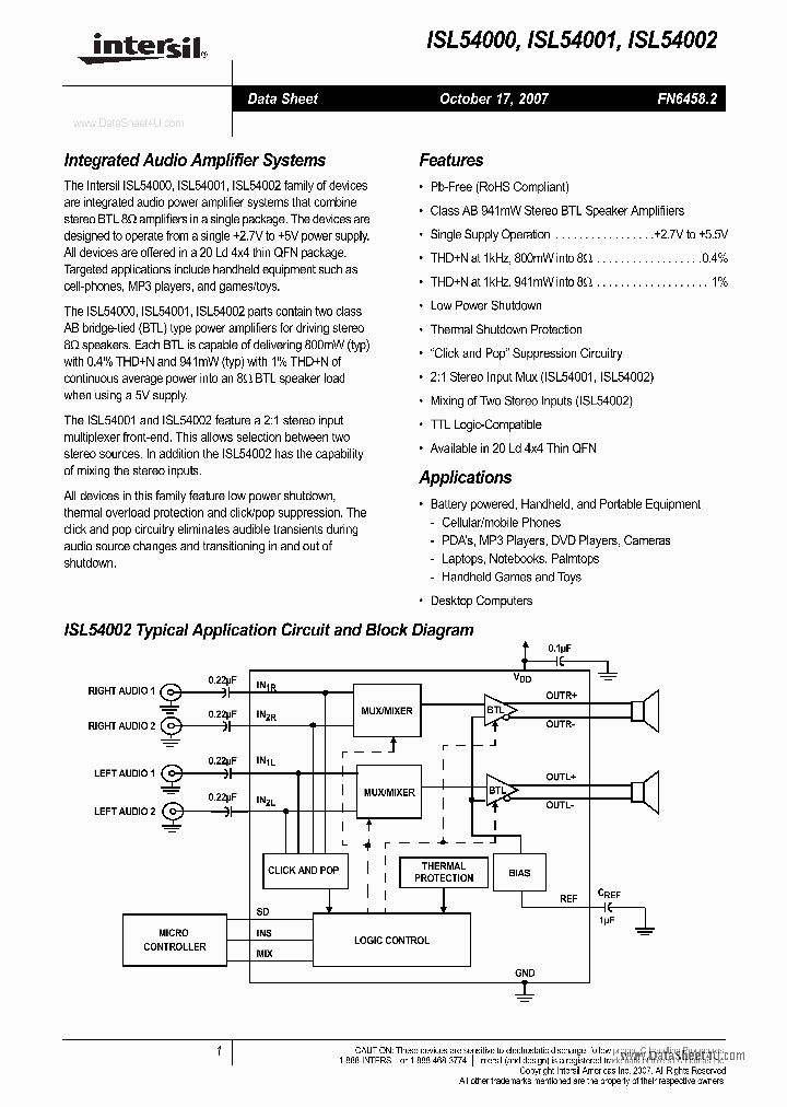 ISL54000_6589896.PDF Datasheet