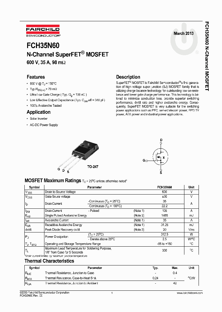 FCH35N60_6597505.PDF Datasheet