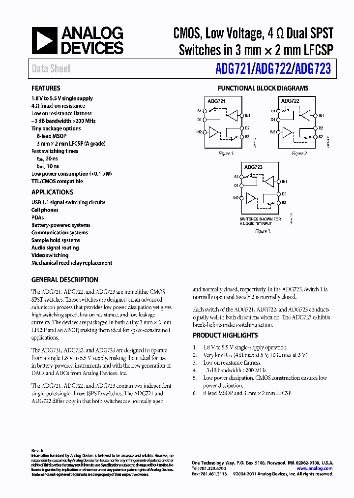 ADG722ACPZ-REEL7_6597991.PDF Datasheet