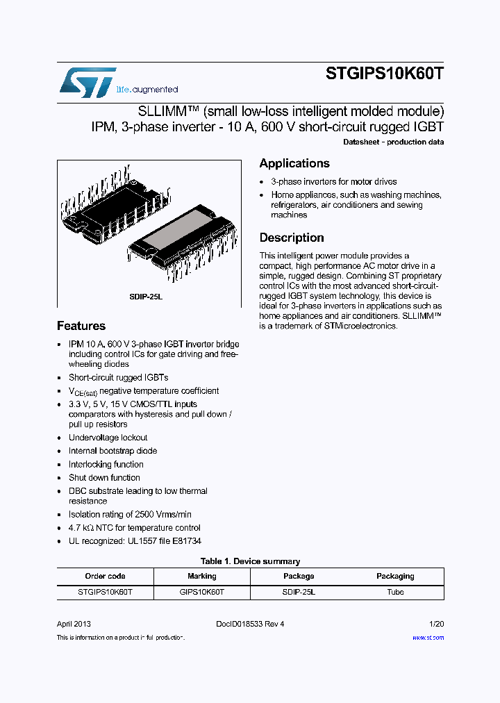 STGIPS10K60T_6598533.PDF Datasheet