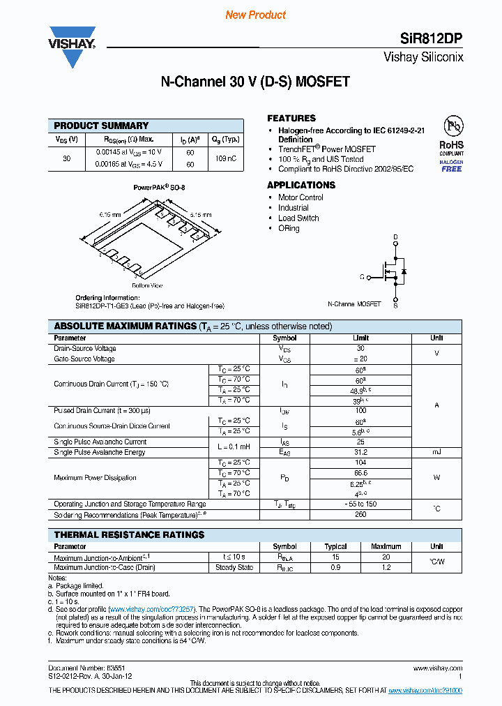 SIR812DP-T1-GE3_6598830.PDF Datasheet
