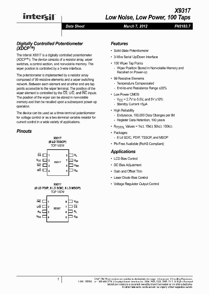X9317ZM8Z-27_6599026.PDF Datasheet
