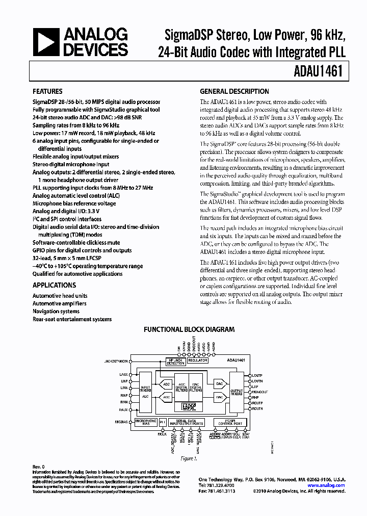 ADAU1461_6600403.PDF Datasheet