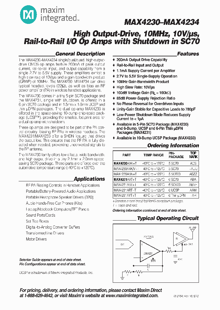 MAX4231ARTT_6600682.PDF Datasheet
