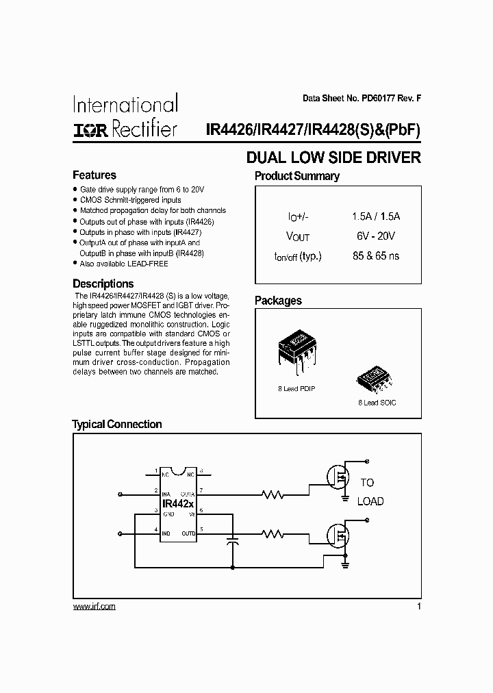 IR4427STRPBF_6600985.PDF Datasheet