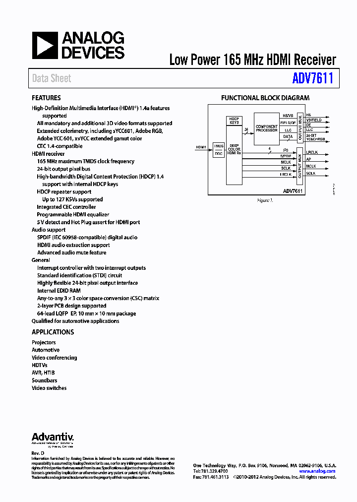 EVAL-ADV7611EB1Z_6602689.PDF Datasheet