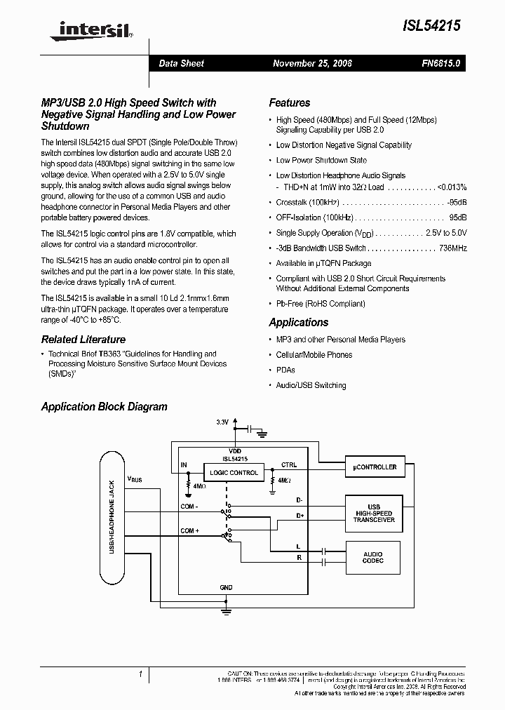 ISL54215_6603456.PDF Datasheet