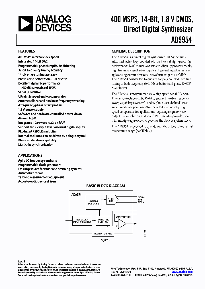 AD9954PCBZ1_6603695.PDF Datasheet