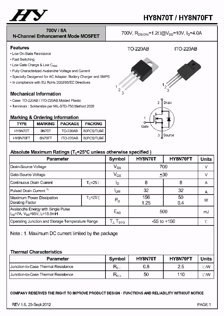 HY8N70FT_6604135.PDF Datasheet