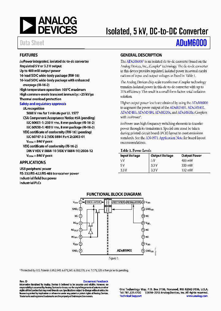 ADUM6000ARIZ_6605447.PDF Datasheet