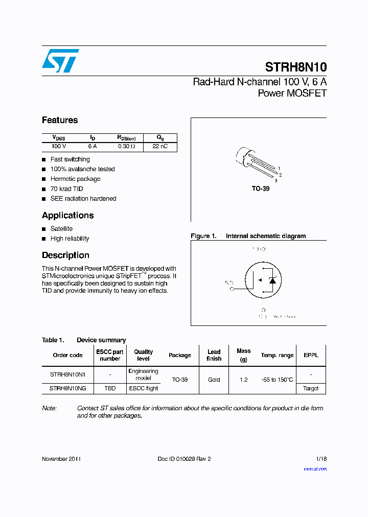 STRH8N10_6605533.PDF Datasheet