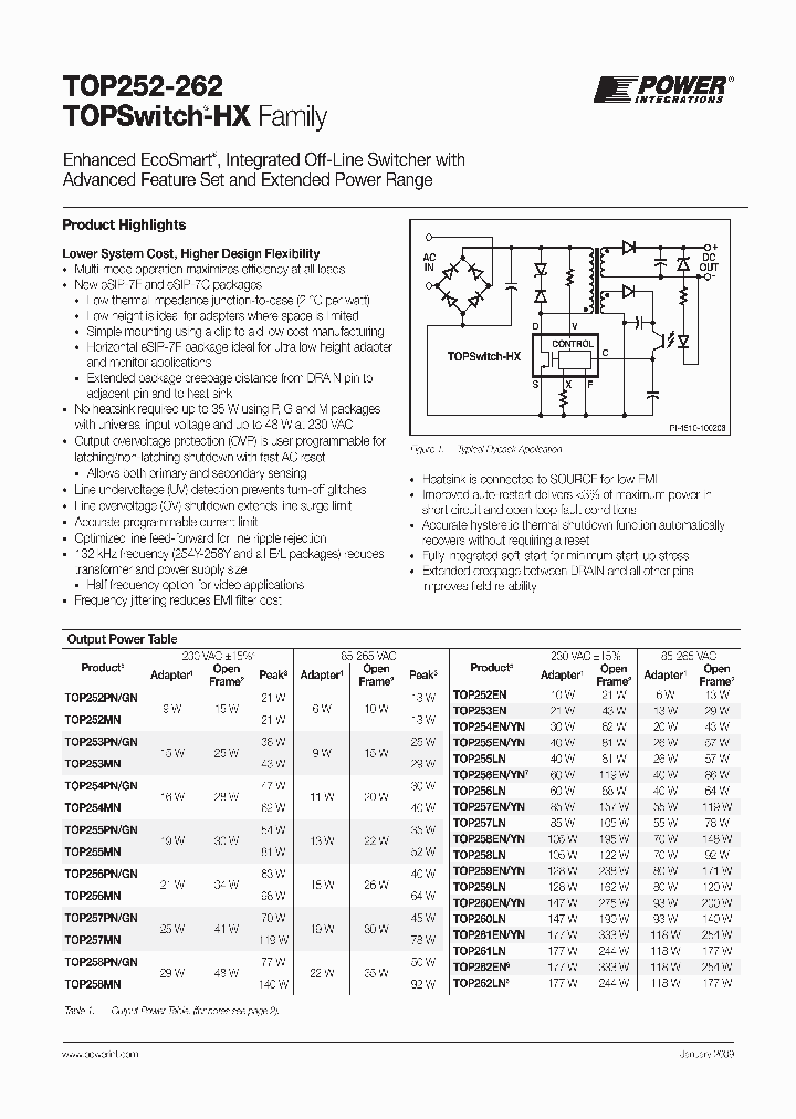 TOP258EN_6607444.PDF Datasheet