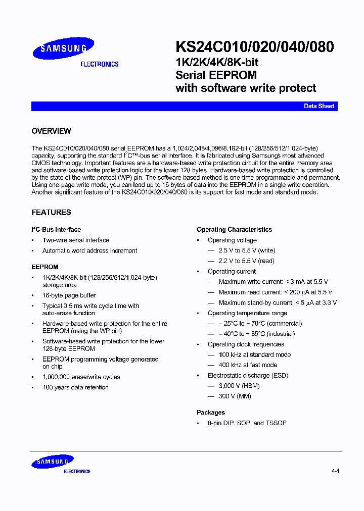 KS24C010ITTF_6609262.PDF Datasheet