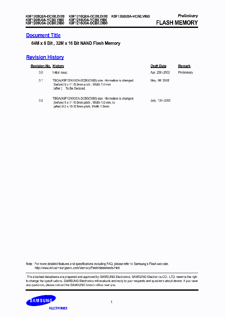 K9F1216Q0A-DIB0_6610256.PDF Datasheet