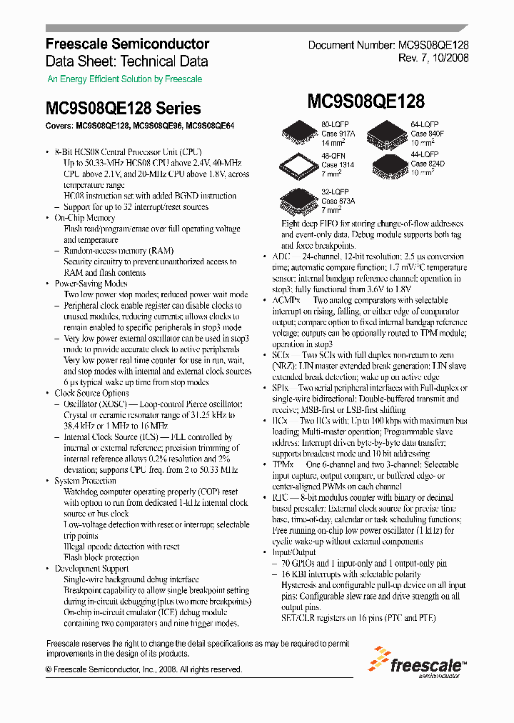 MC9S08QE96CFT_6619409.PDF Datasheet
