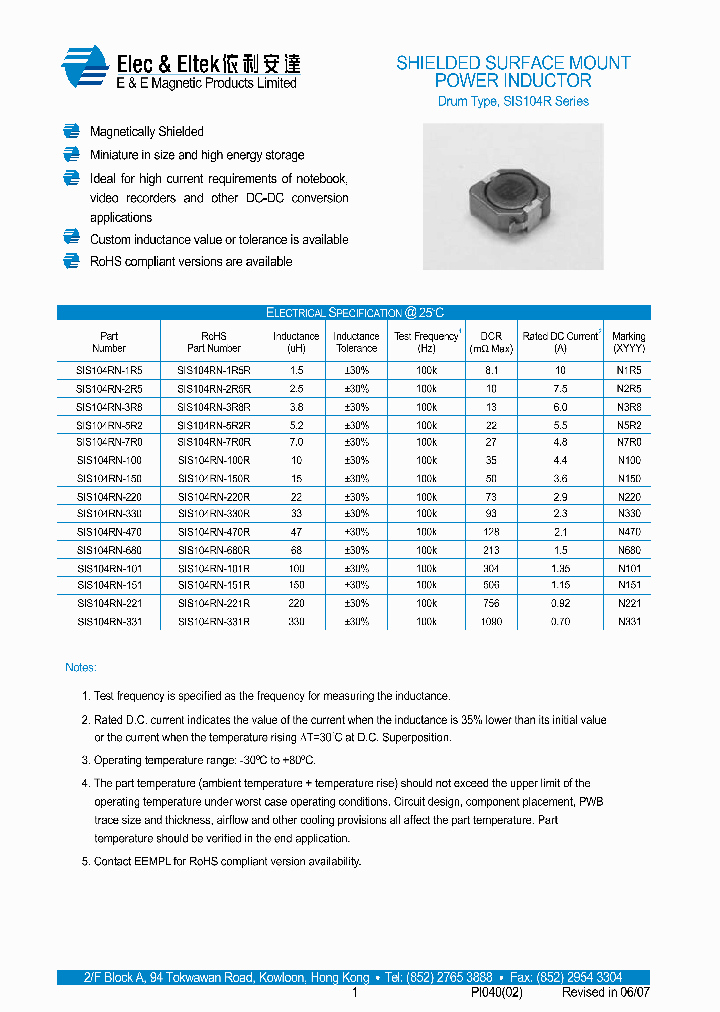 SIS104RN-221_6618793.PDF Datasheet