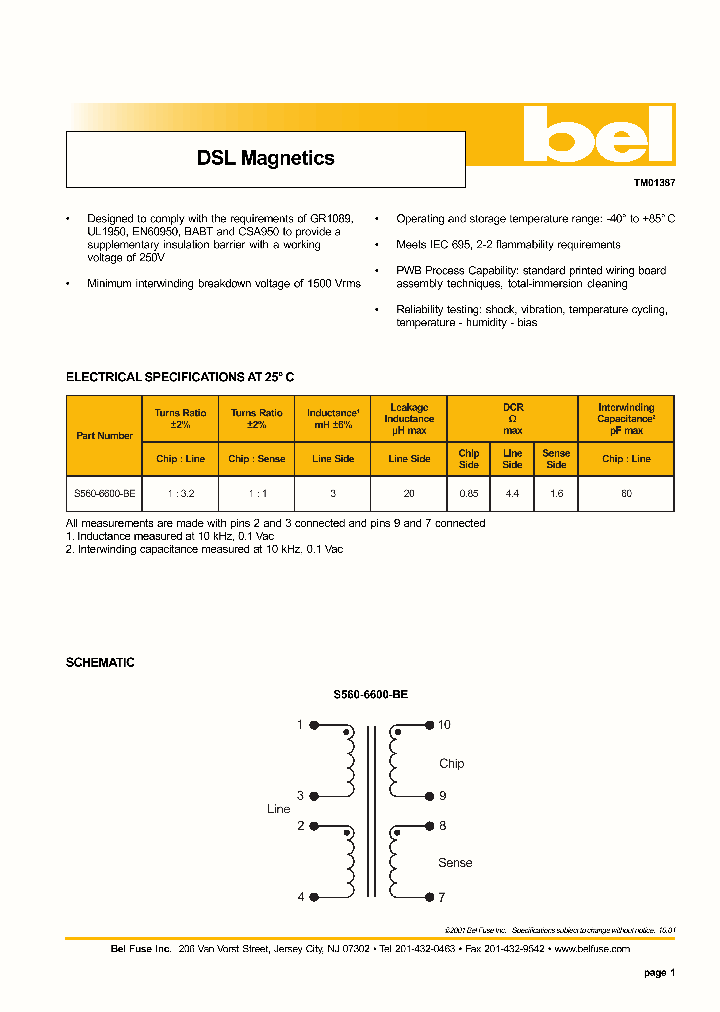 BELFUSEINC-S560-6600-BE_6617329.PDF Datasheet