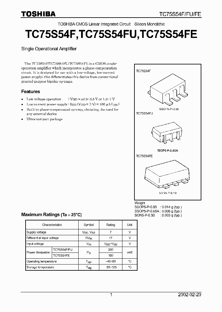 TC75S54FU_6618698.PDF Datasheet