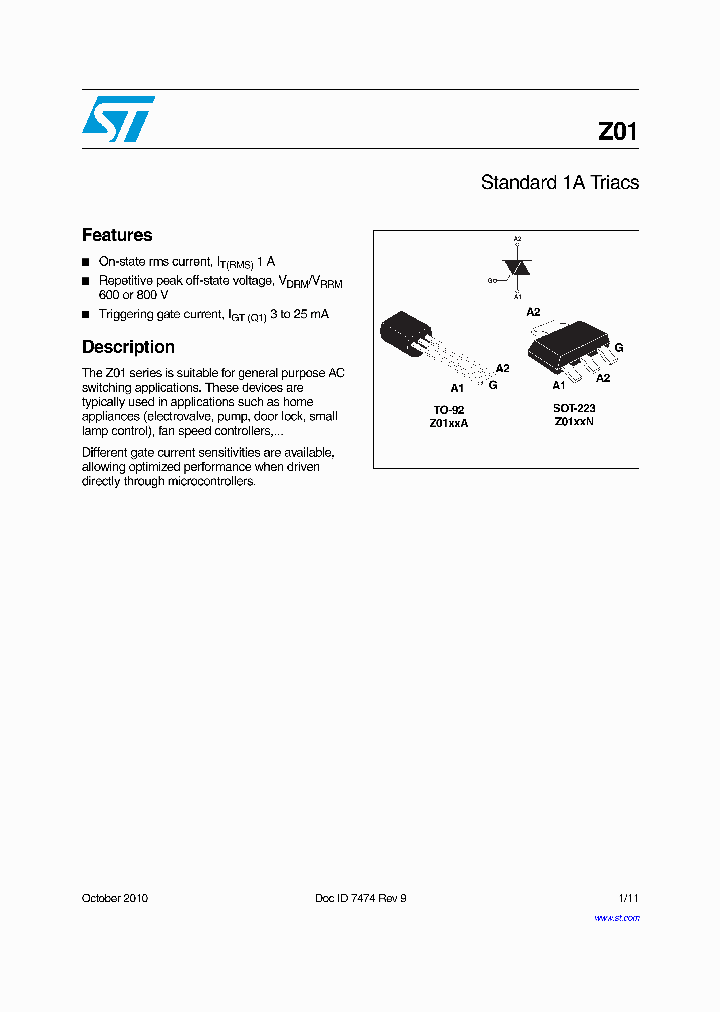 Z0103NA5AL2_6623098.PDF Datasheet
