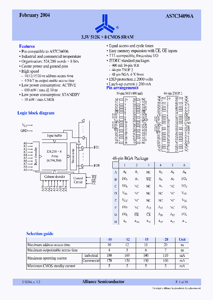 AS7C34096A-20BI_6622675.PDF Datasheet