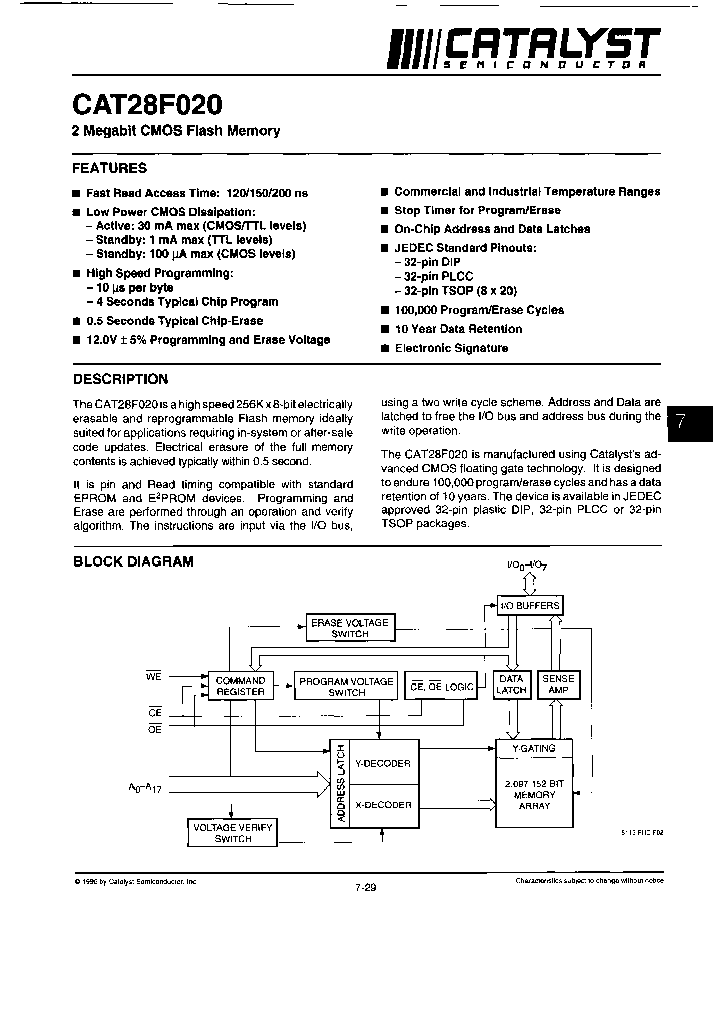 ONSEMICONDUCTOR-CAT28F020GI-12TE13_6625429.PDF Datasheet