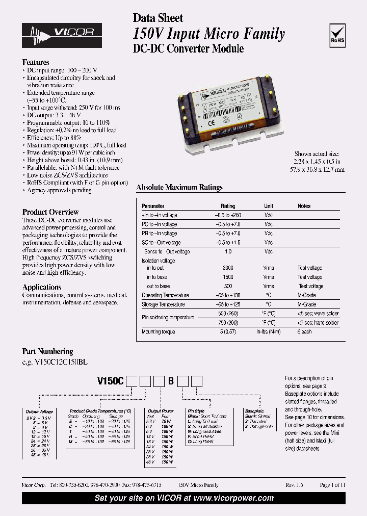V150C28C150BF_6625650.PDF Datasheet