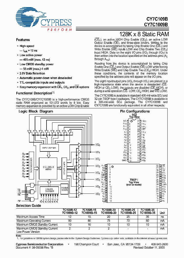 CY7C109B-20VXC_6625484.PDF Datasheet