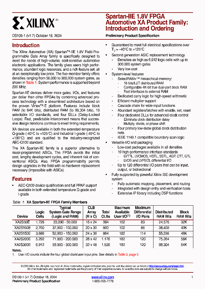 XA2S150E-6FT256I_6625458.PDF Datasheet