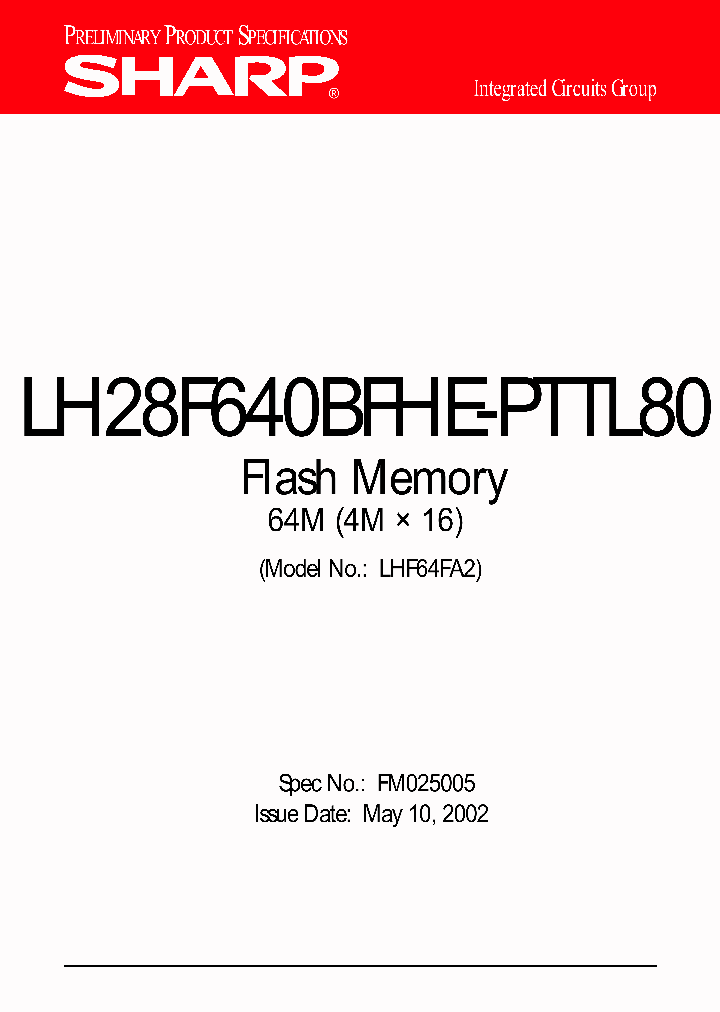 LH28F640BFHE-PTTL80_6627200.PDF Datasheet
