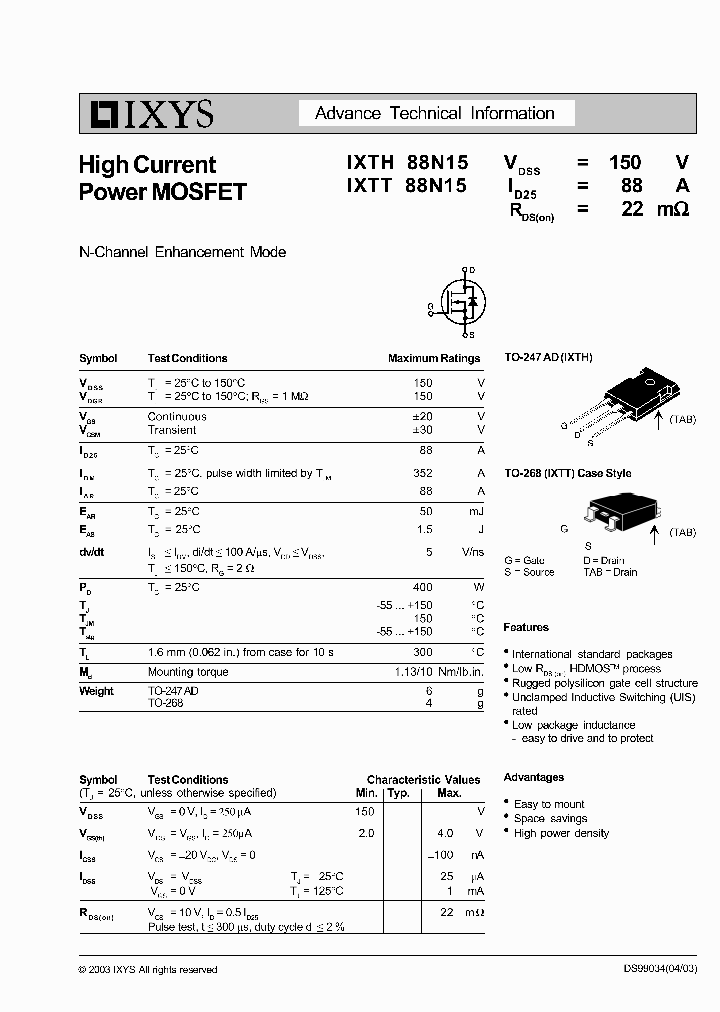 IXYSCORP-IXTH88N15_6624034.PDF Datasheet