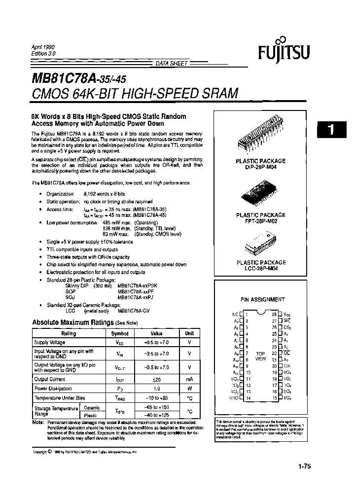 MB81C78A-45PSK_6626990.PDF Datasheet