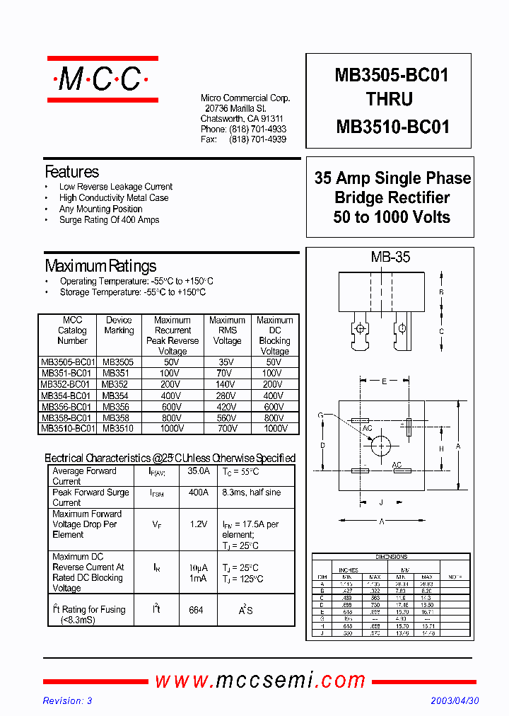 MICROCOMMERCIALCOMPONENTS-MB358-BC01-BP_6629315.PDF Datasheet