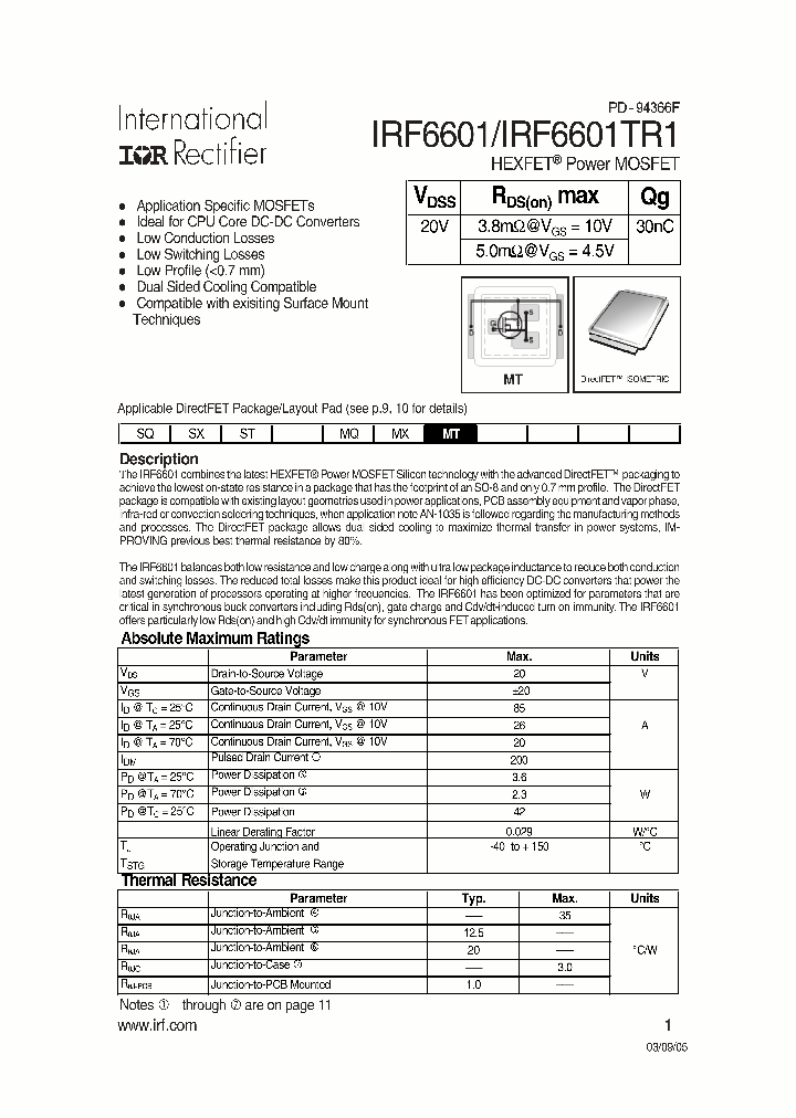 IRF6601TR1_6626632.PDF Datasheet