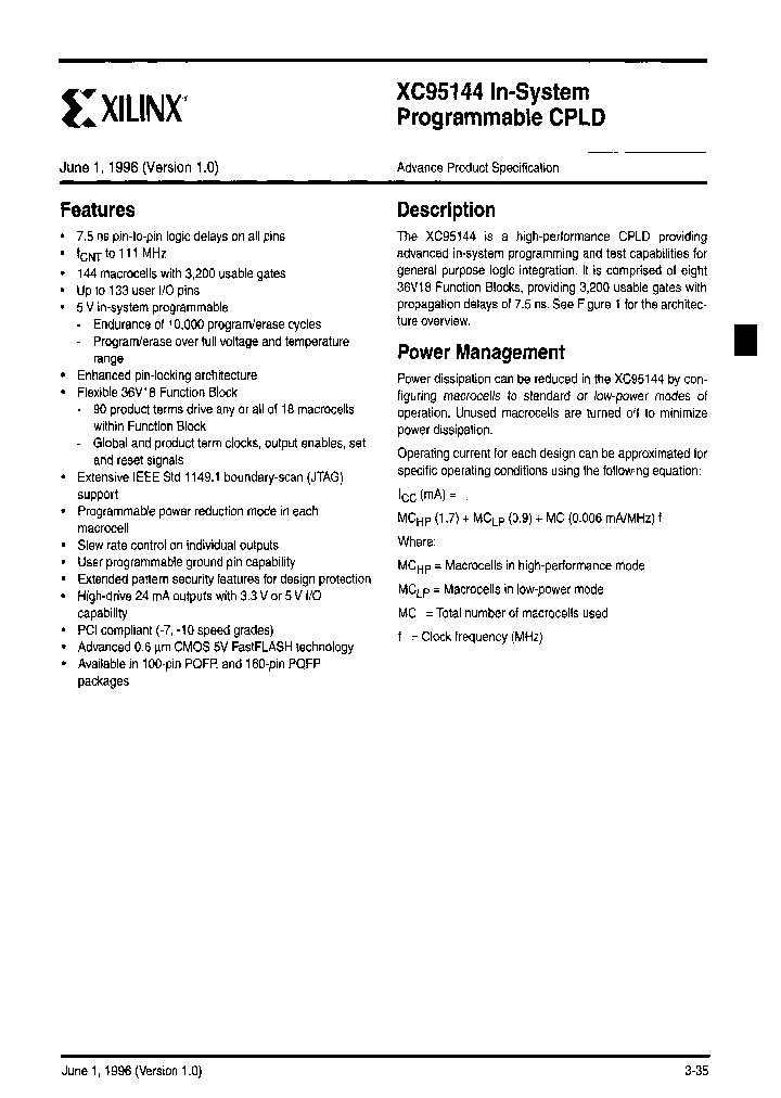 XC95144-7PQG100_6629627.PDF Datasheet