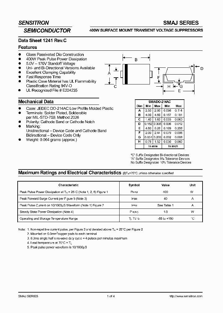 SMAJ11A-T3_6629043.PDF Datasheet