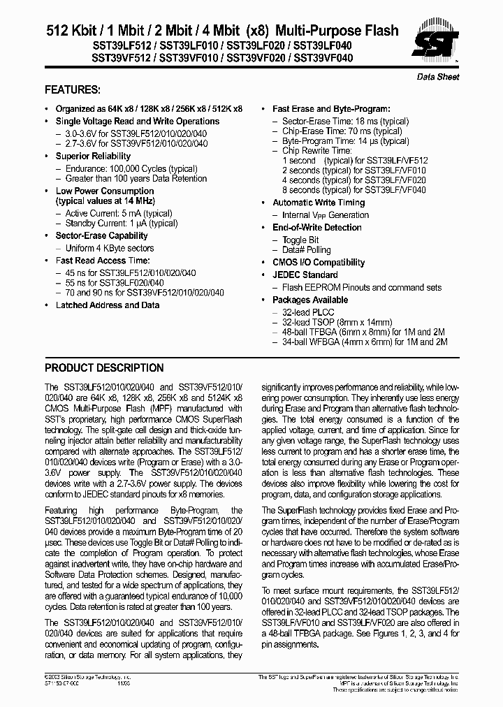 SST39VF010-90-4C-B3KE_6629075.PDF Datasheet