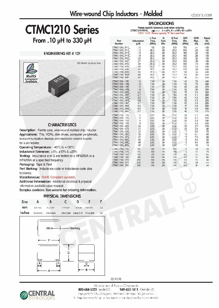 CENTRALTECHNOLOGIES-CTMC1210F-6R8K_6632224.PDF Datasheet