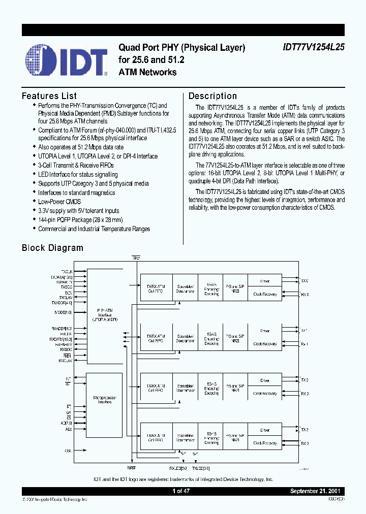 IDT77V1254L25PG8_6630992.PDF Datasheet