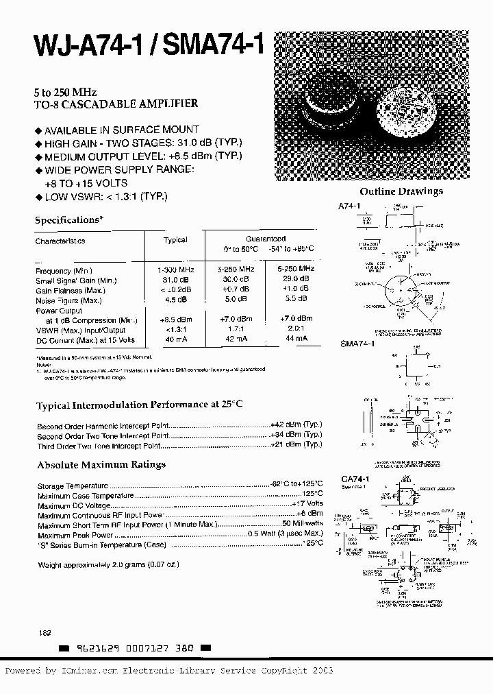 WJ-SMA74-1_6631525.PDF Datasheet
